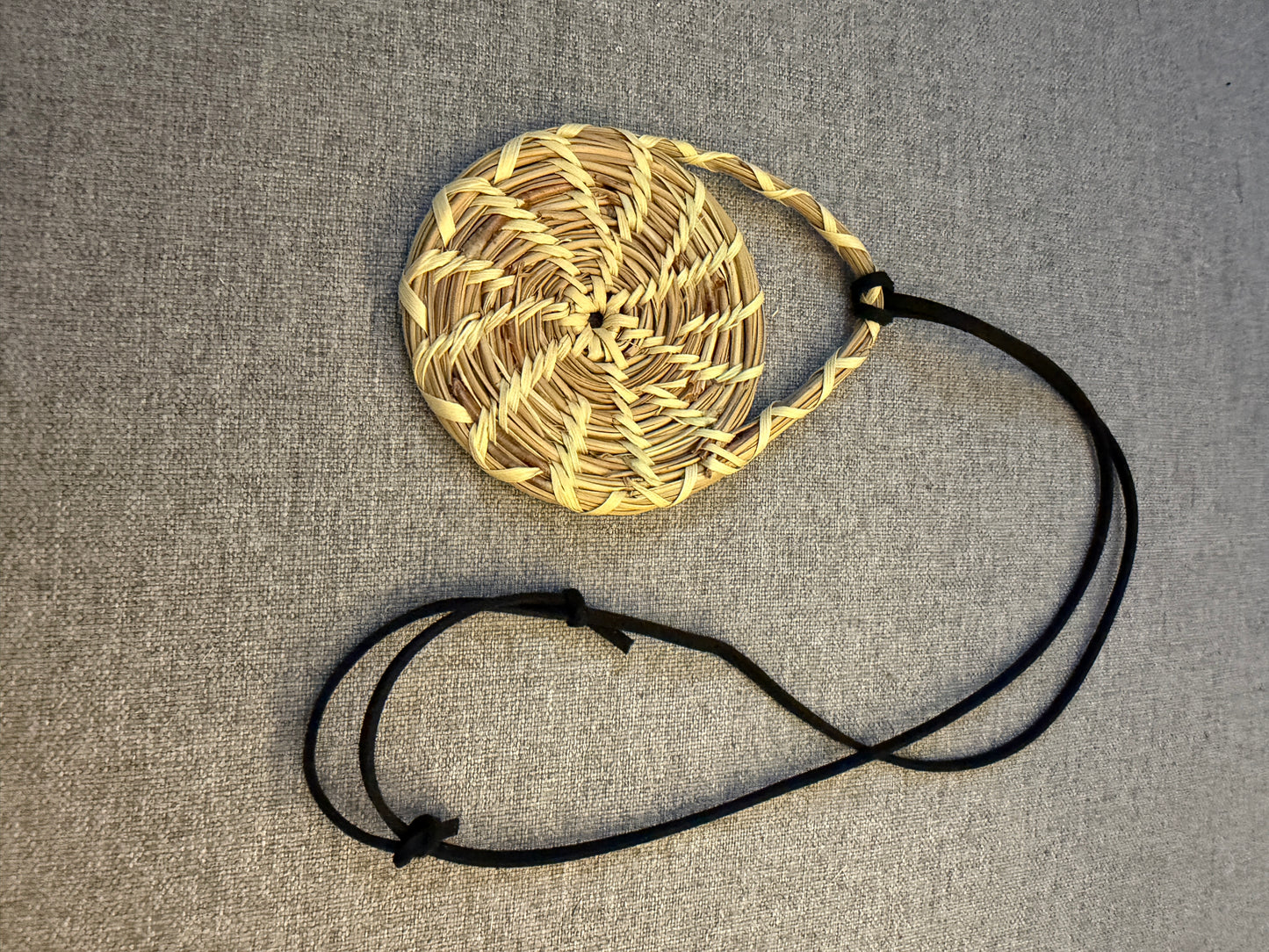 Coulter pine pendant with palm necklace from Baja California
