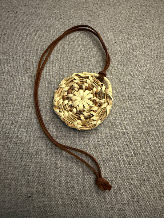 Coulter pine pendant with palm necklace from Baja California (C)
