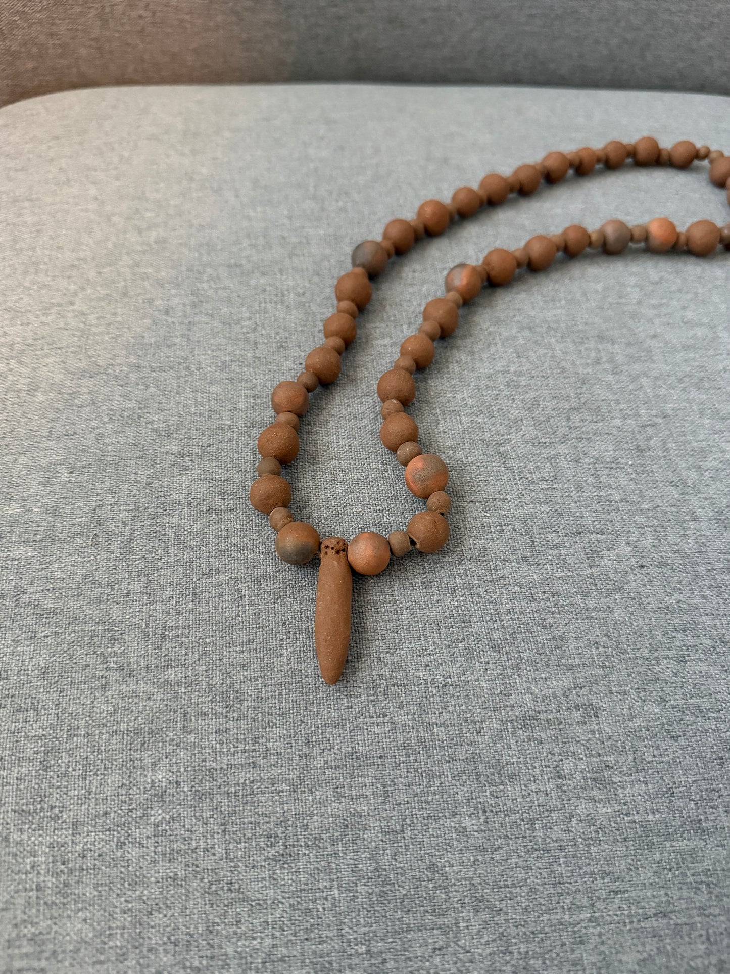 Clay olla pendant / bead necklace from Baja California