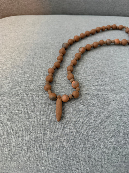 Clay olla pendant / bead necklace from Baja California