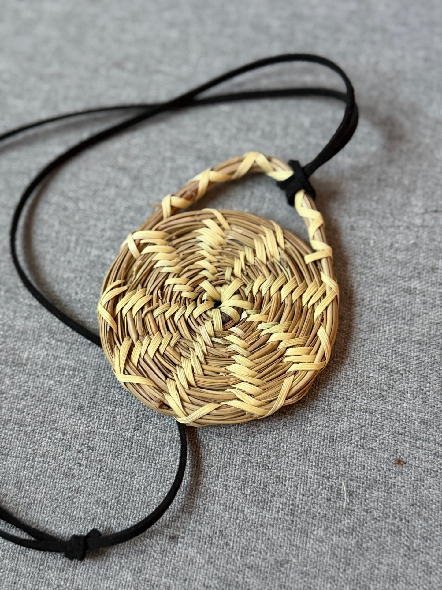 Coulter pine pendant with palm necklace from Baja California