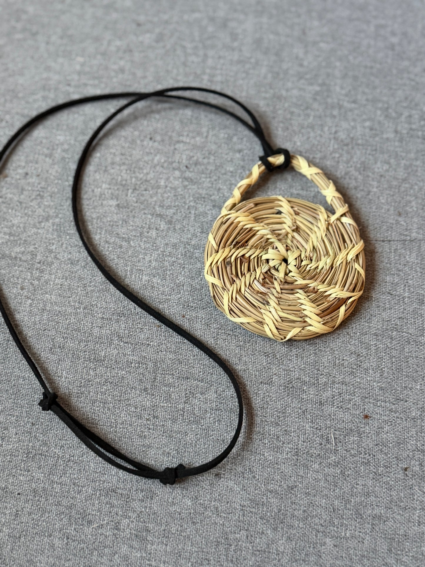 Coulter pine pendant with palm necklace from Baja California