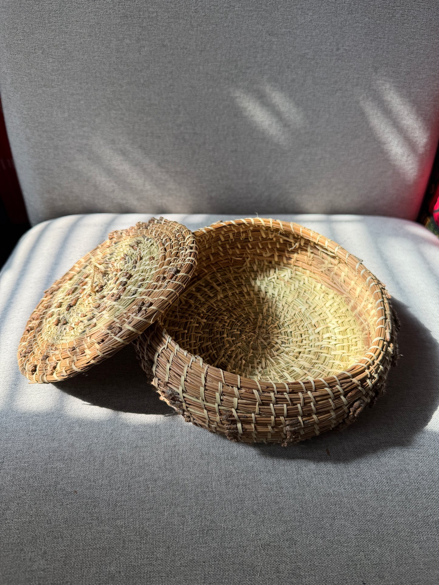 Coulter pine / California fan palm basket from Baja California