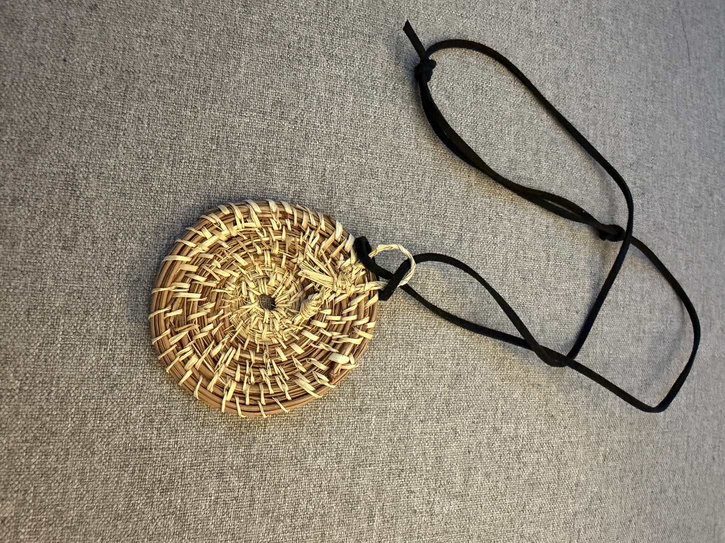 Coulter pine pendant with palm necklace from Baja California