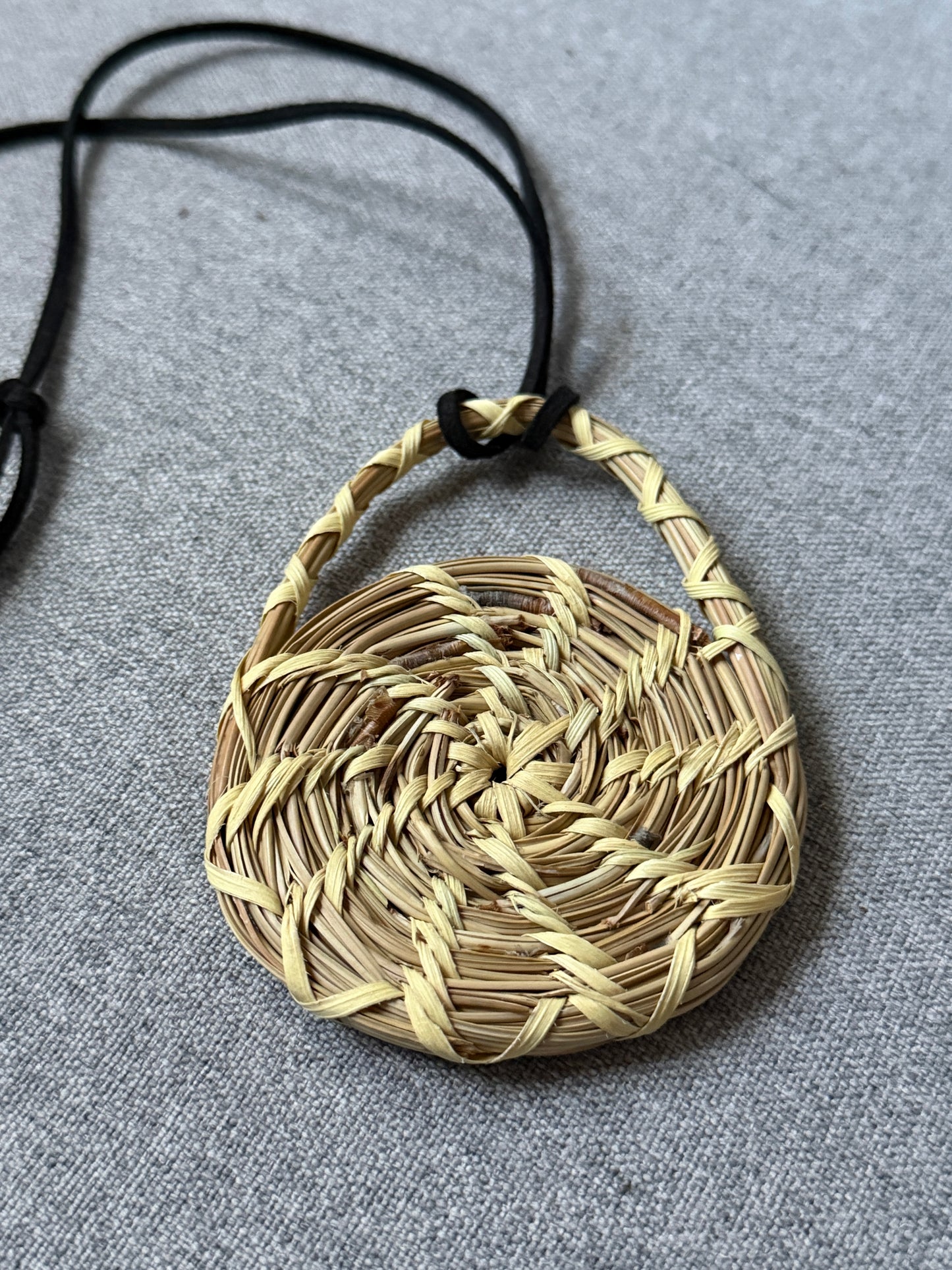 Coulter pine pendant with palm necklace from Baja California