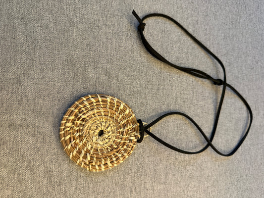 Coulter pine pendant with palm necklace from Baja California