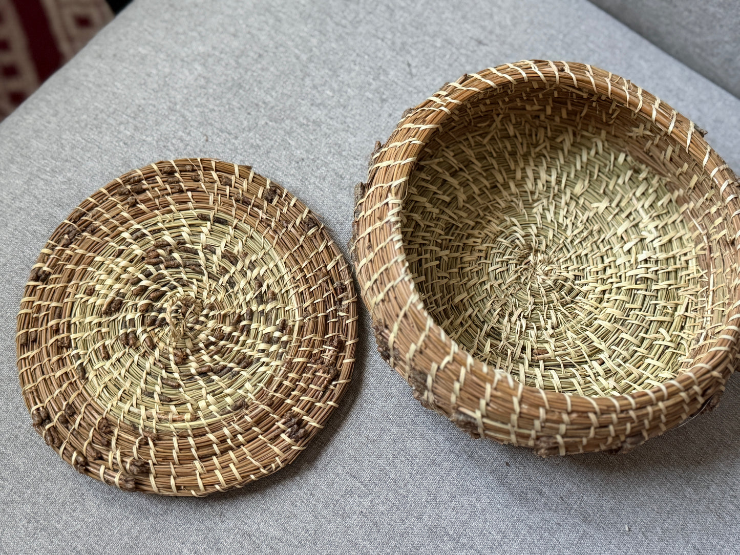 Coulter pine / California fan palm basket from Baja California