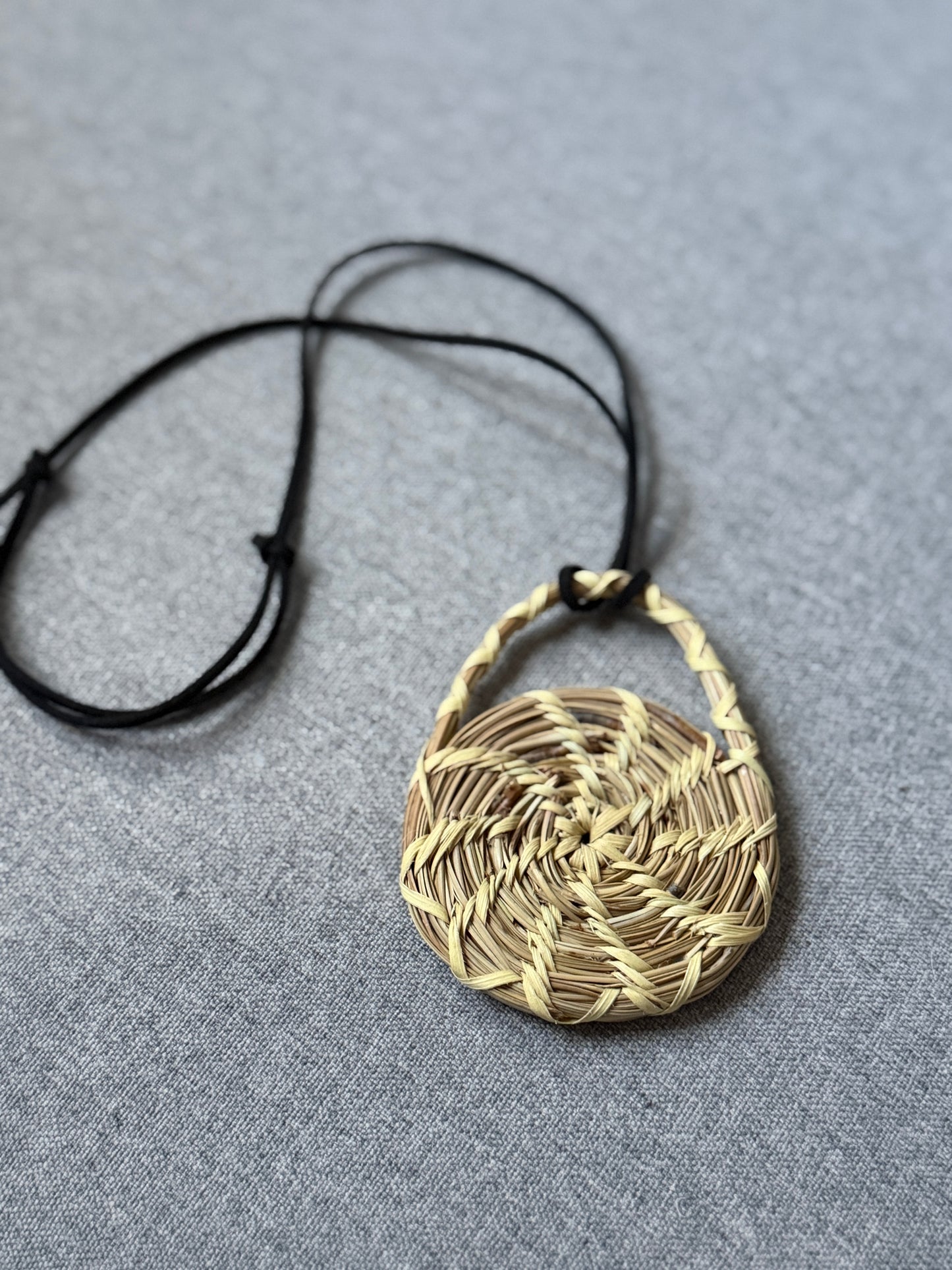 Coulter pine pendant with palm necklace from Baja California