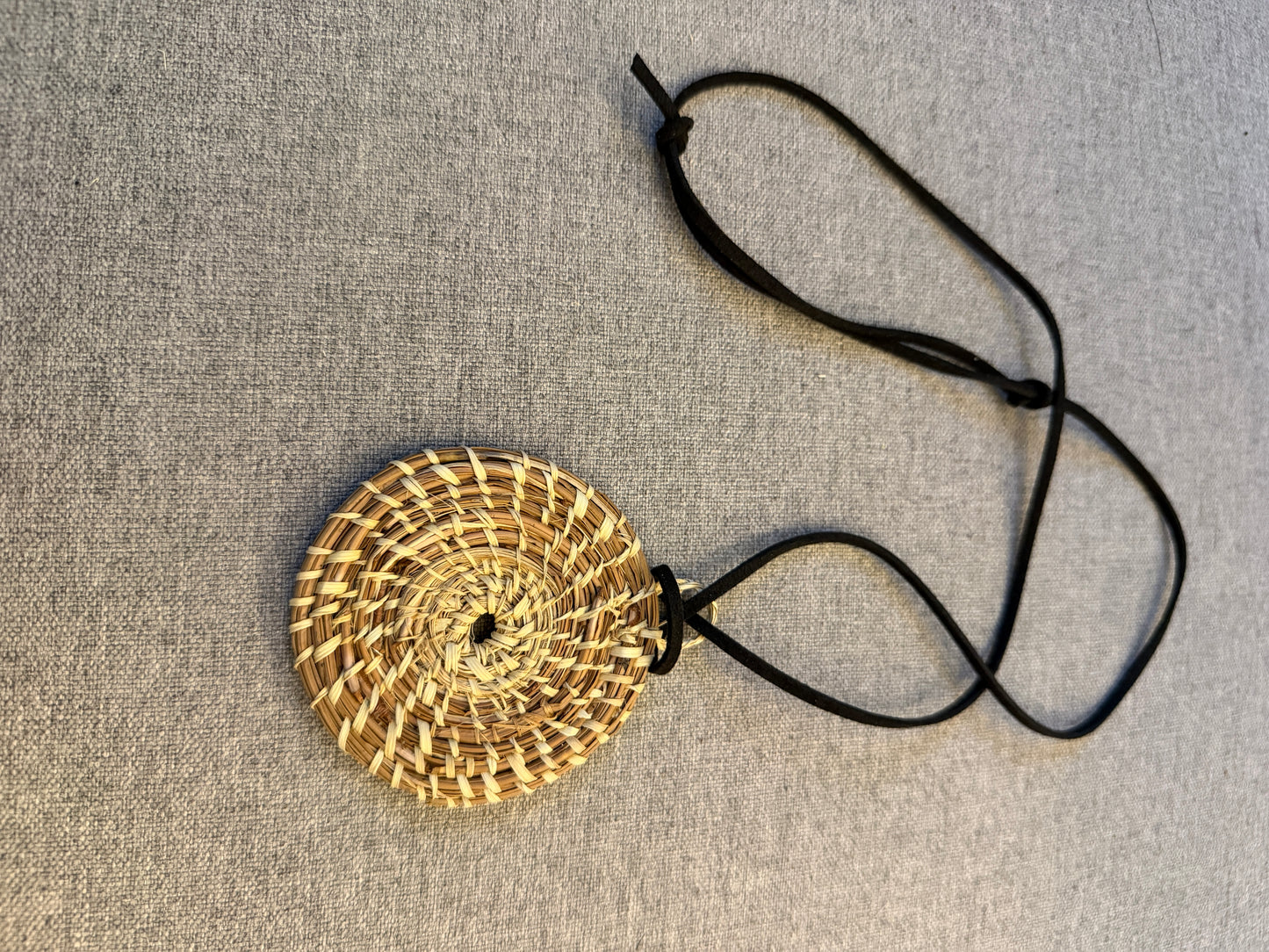 Coulter pine pendant with palm necklace from Baja California
