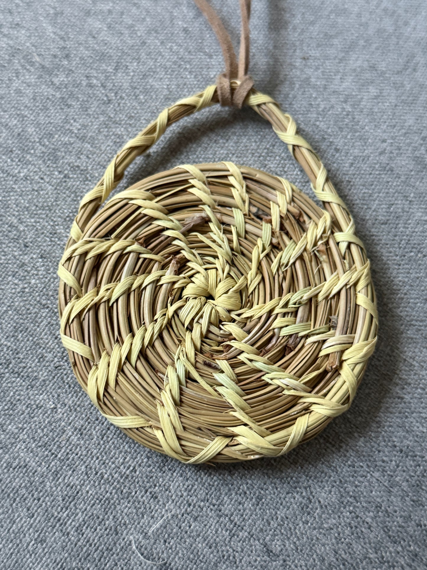 Coulter pine pendant with palm necklace from Baja California