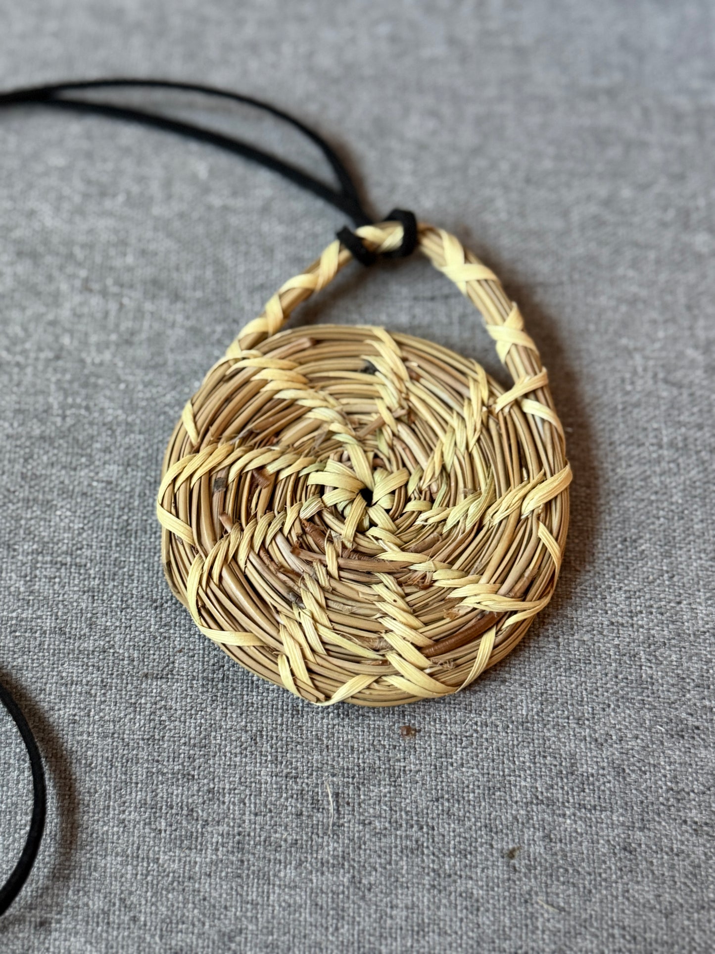 Coulter pine pendant with palm necklace from Baja California