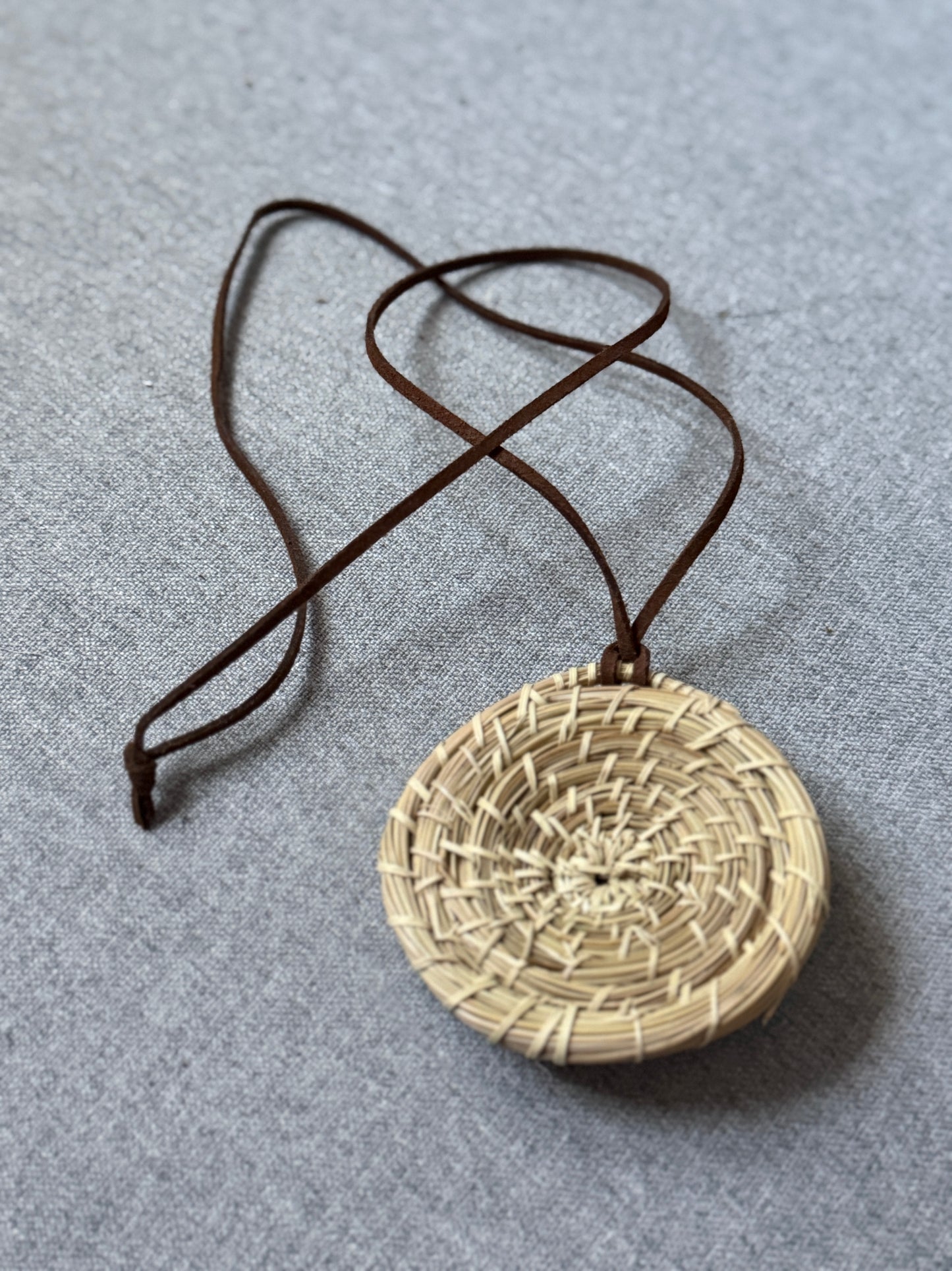 Coulter pine pendant necklace with jojoba seed from Baja California