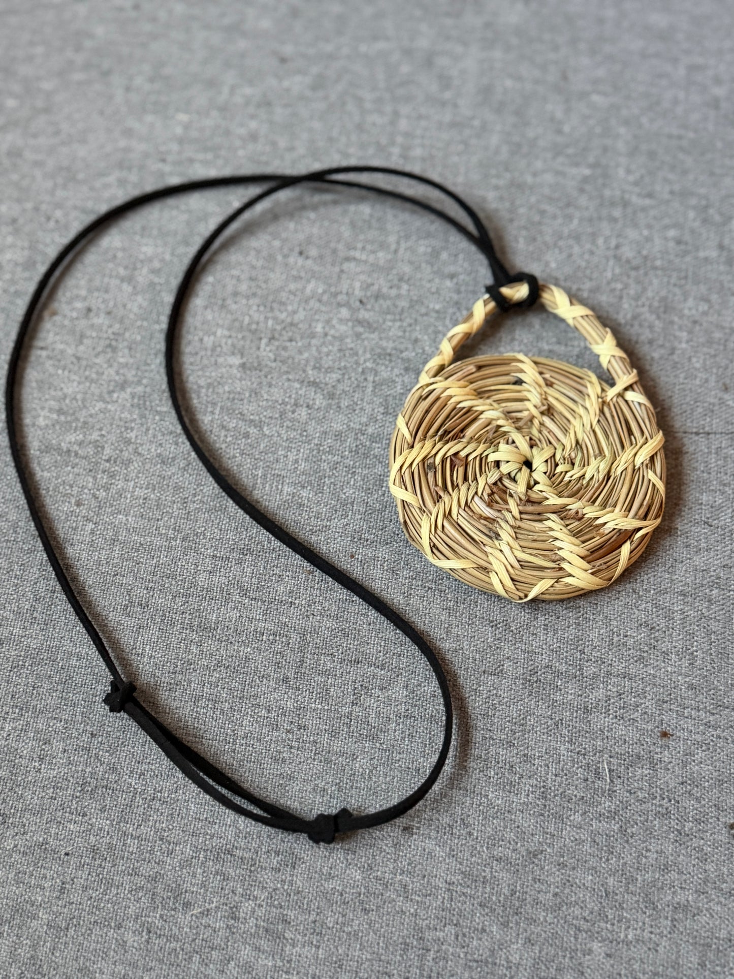 Coulter pine pendant with palm necklace from Baja California